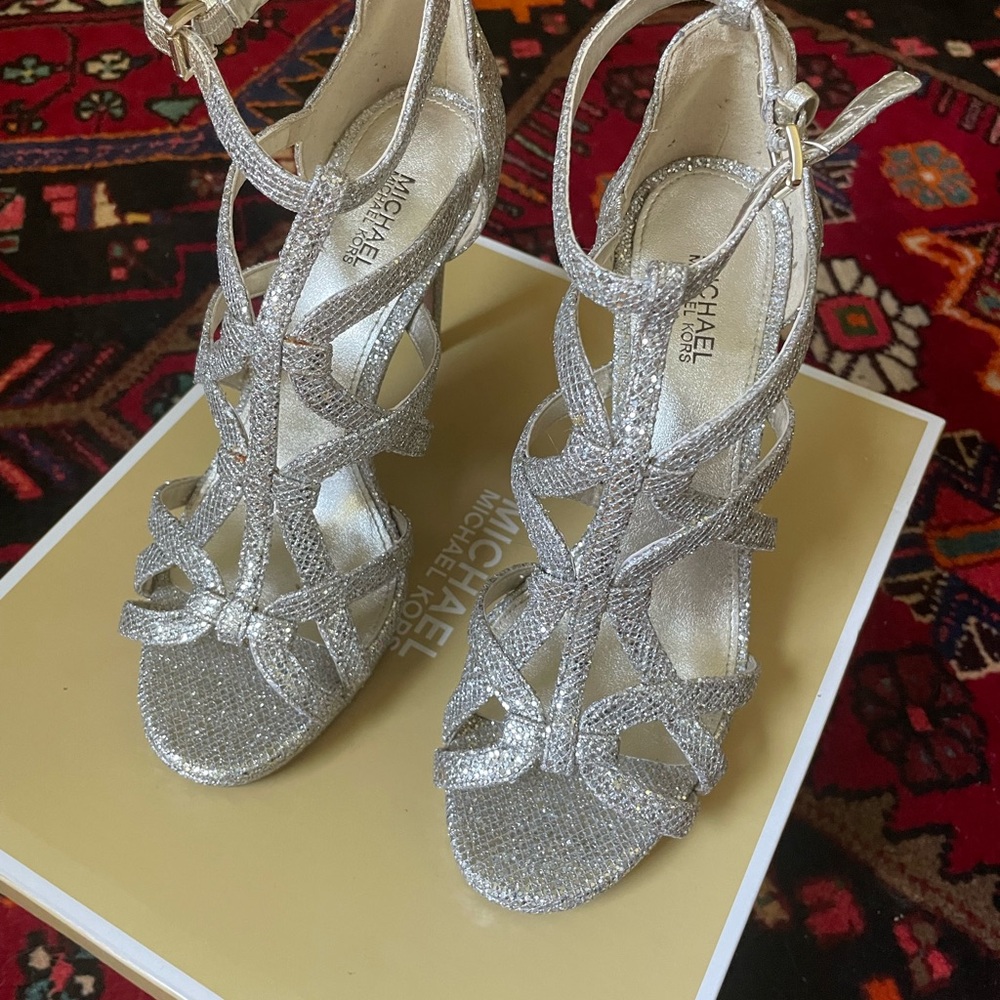 Michael Kors Women's Silver Strappy Heels